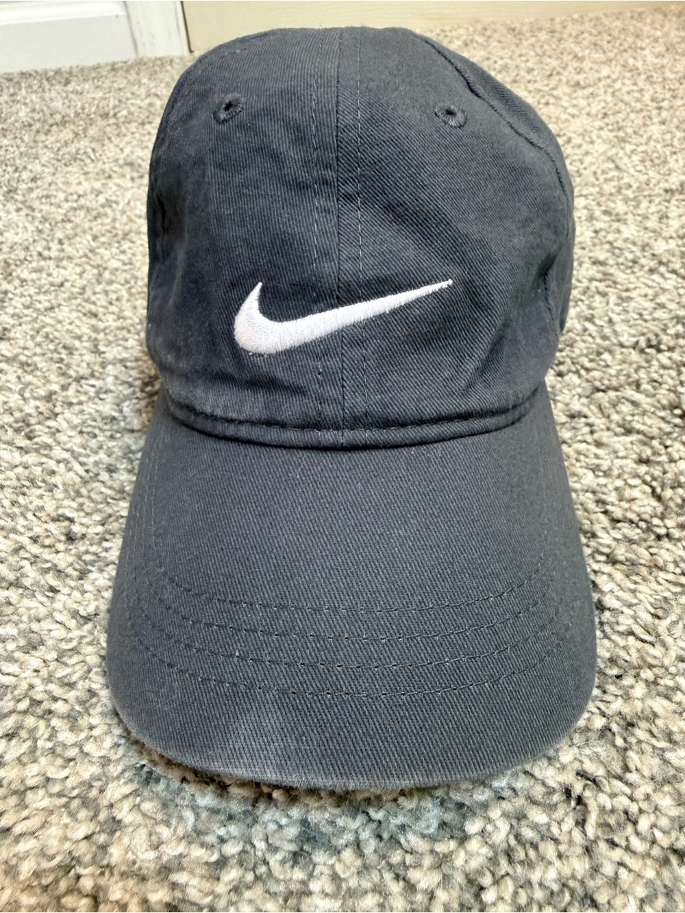 Nike Child’s Dark Gray Baseball Cap with White Swoosh